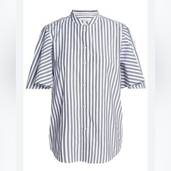 Kate Spade New York Broome Street Stripe Flutter Sleeve Blouse - Picture 1 of 13
